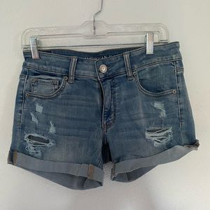 AE distressed denim shorts